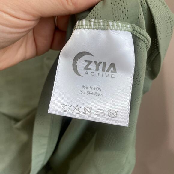 Zyia Active Womens Top  Green Perforated Laser Cut Short Sleeve Stretch Sz XXL - Picture 6 of 7